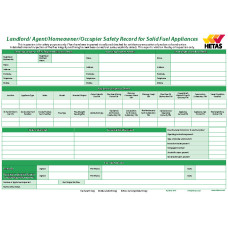 Landlord, Homeowner or Occupier  Safety Record Pad